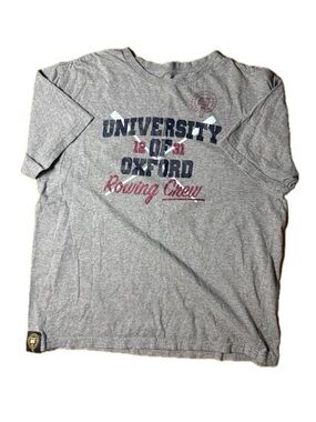Vintage Gray Oxford University 'Rowing Crew' Graphic Tee